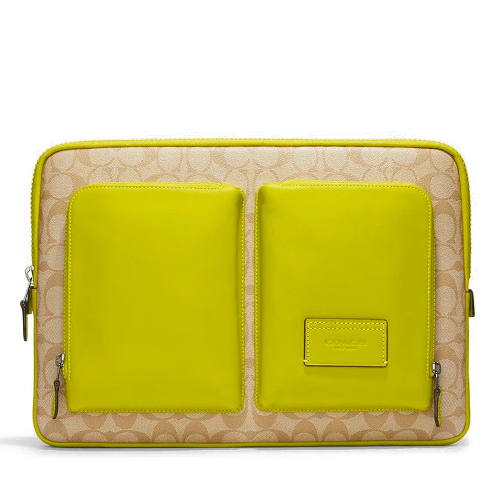 Jual Coach Utility Laptop Case Light Khaki Key Lime | Shopee Indonesia
