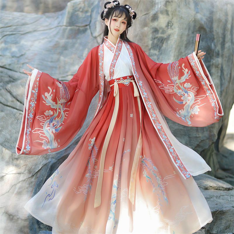 Jual Women's phoenix feather Hanfu, daily ancient costume, Chinese ...