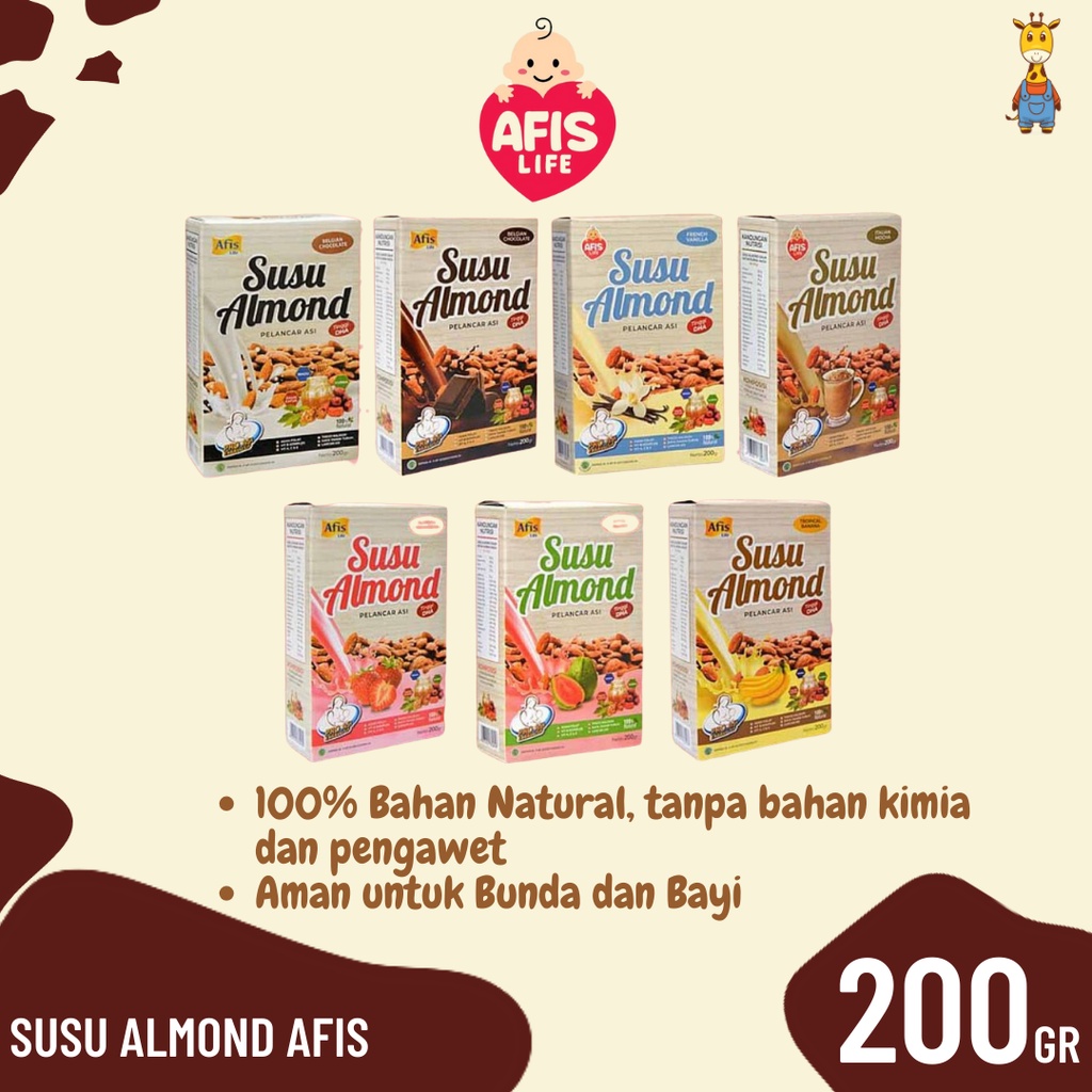 Jual Susu Almond Afis 200gr - Susu Pelancar ASI | Shopee Indonesia