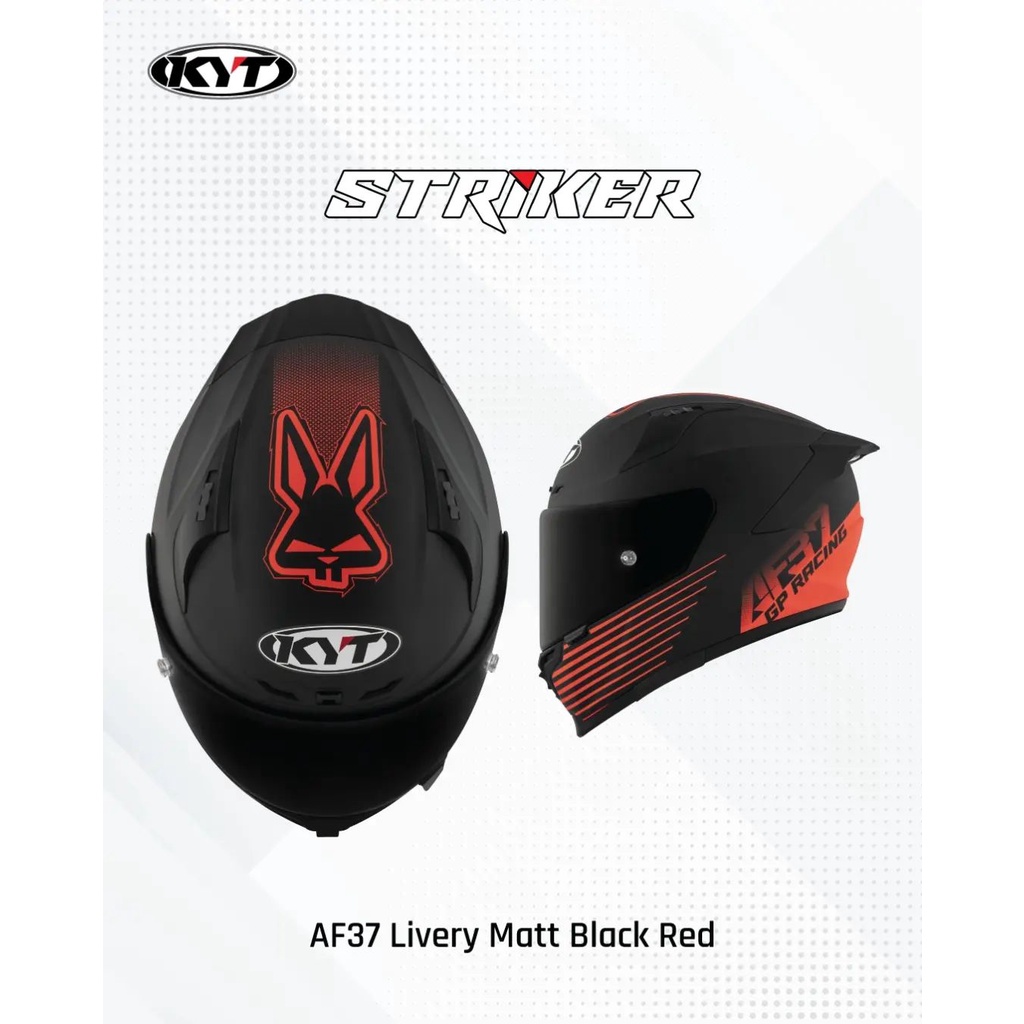 HELM KYT STRIKER REPLICA AF37 (VISOR CLEAR) MATT BLACK/RED