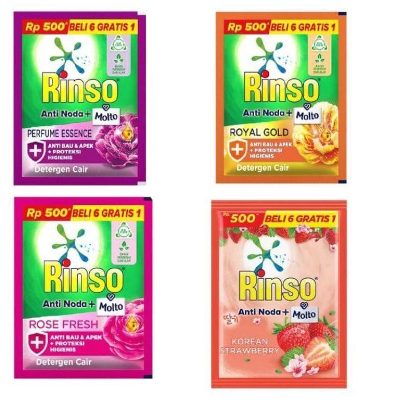 Jual 126 pcs 18 renceng Rinso molto detergen cair sabun liquid 18 ml ...