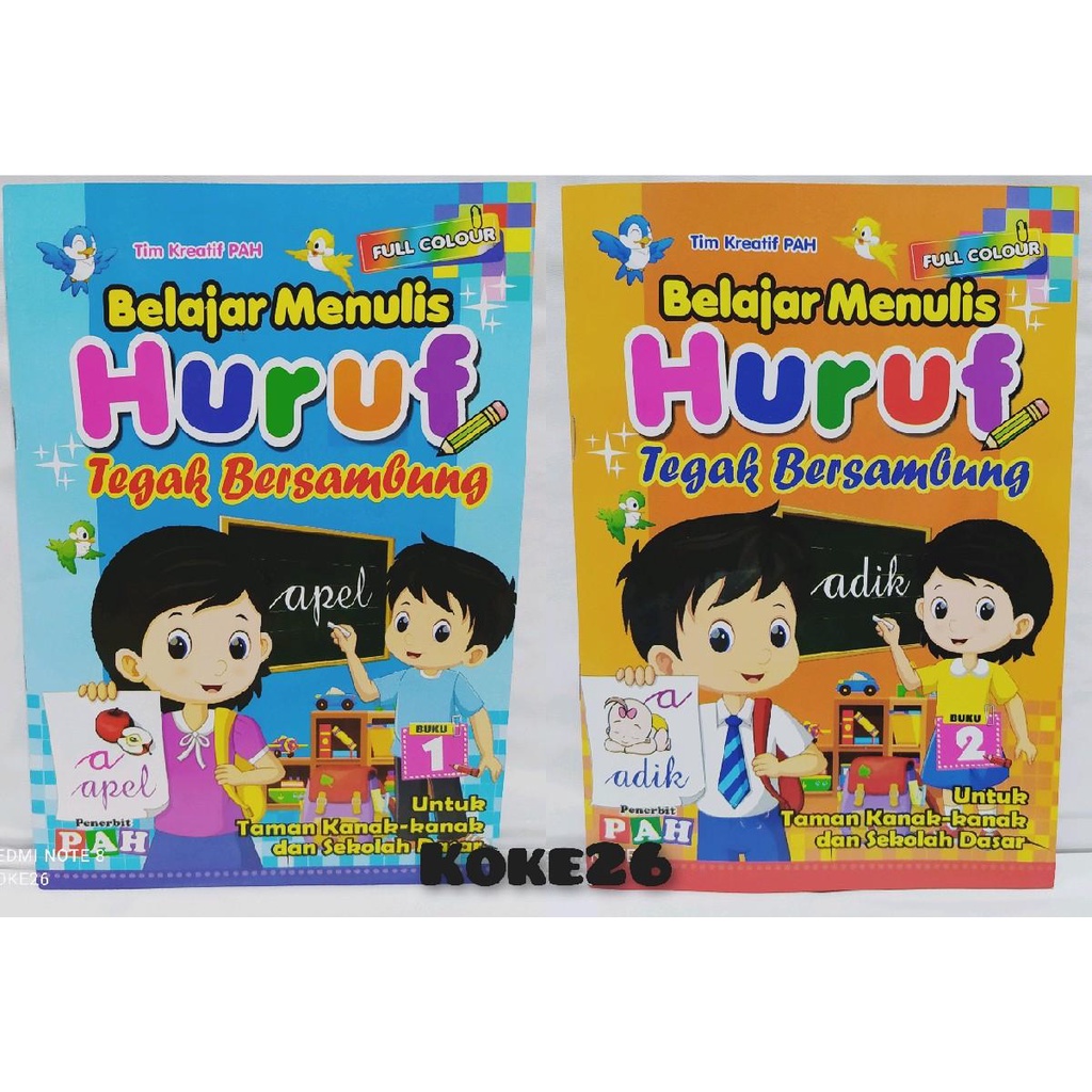 Jual Paket 2 Buku Belajar Menulis Huruf Tegak Bersambung Untuk TK Dan ...