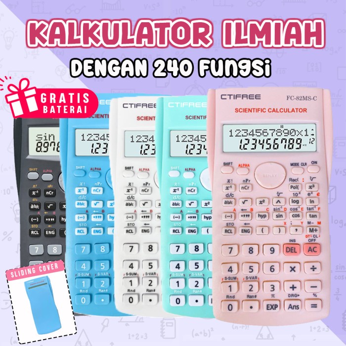 Jual Kalkulator Scientific Calculator Ilmiah 240 Fungsi Color Function