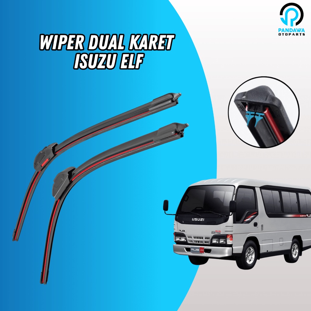 Jual Wiper Dual Karet Double Karet Isuzu Elf Frameless Model Karet