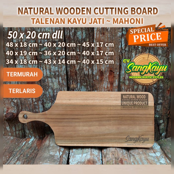 Jual Talenan kayu jati / mahoni besar talenan jumbo kayu wood cutting ...
