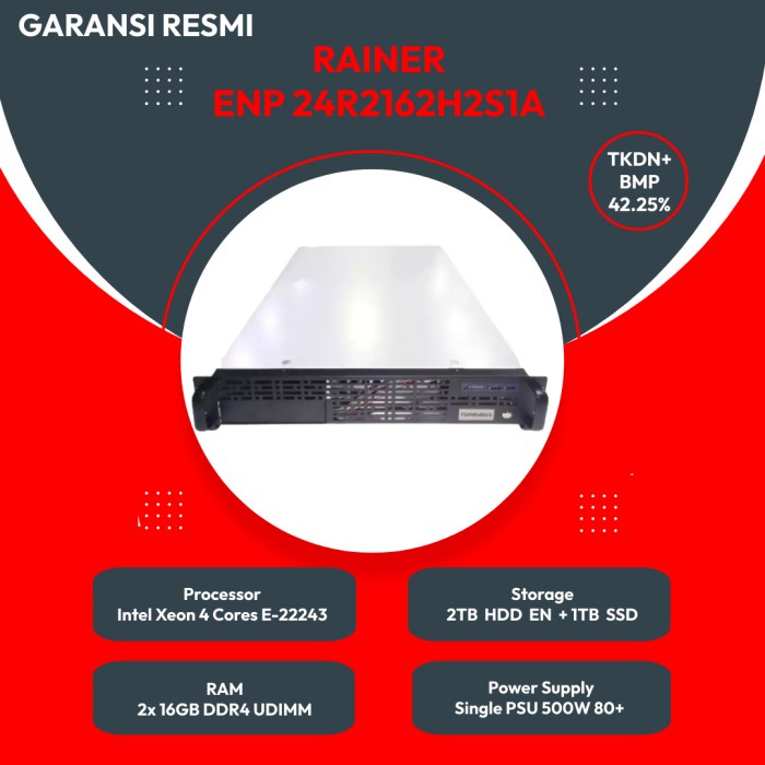 Jual Rackmount 2U Server Rainer ENP 24R2162H2S1A - TKDN RESMI | Shopee ...