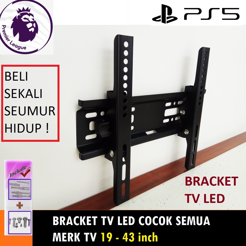 Jual BRACKET TV led uk 19 sampai 43 inch PASTI COCOK BREKET TV dinding ...
