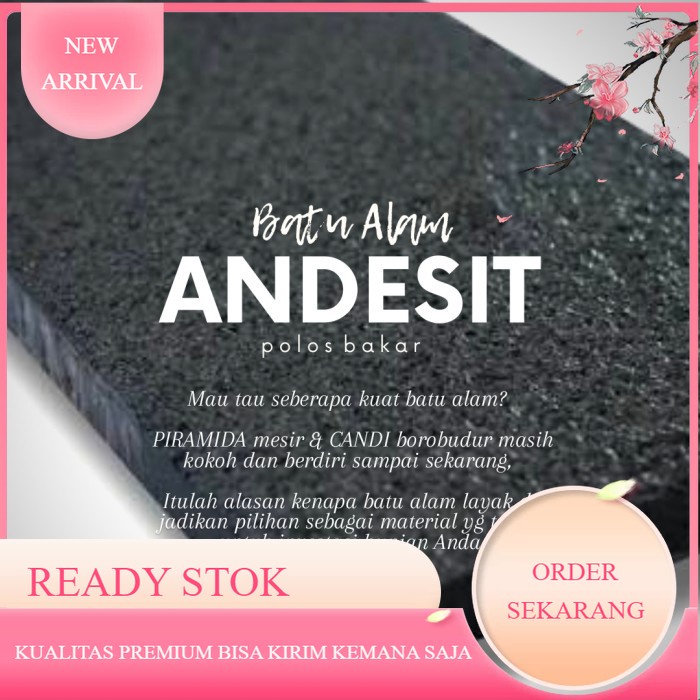 Jual Batu Alam Andesit polos bakar 15 x 30 termurah harga pabrik mulai