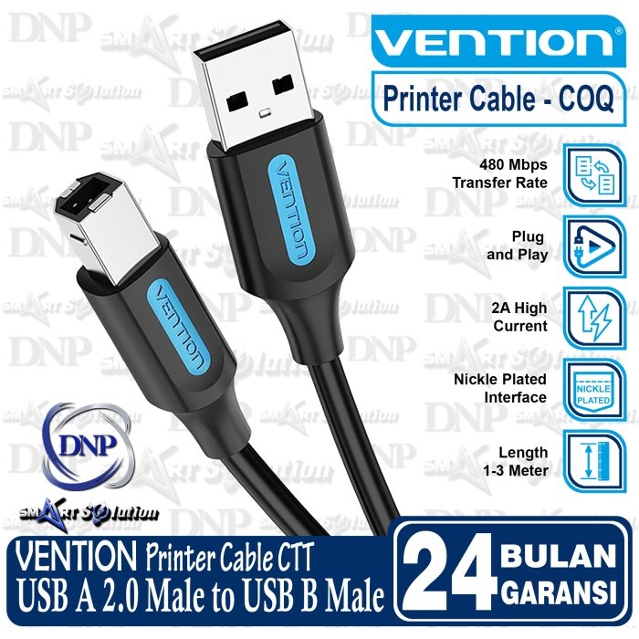 Jual Vention Kabel Data USB A to USB Type B Male PVC Series Kabel ...