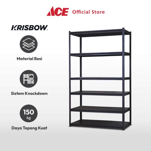 Jual Ace Krisbow Rak Besi 6 Tingkat AbuAbu Storage Rack Metal Tempat