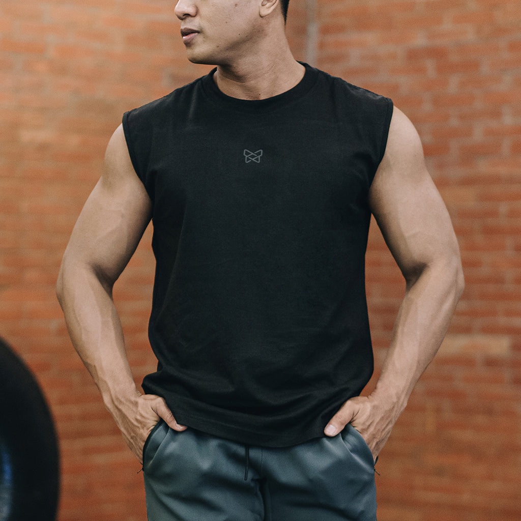 Jual Singlet Pria Tanpa Lengan Sleeveless Tank Top Kaos Olahraga, Gym