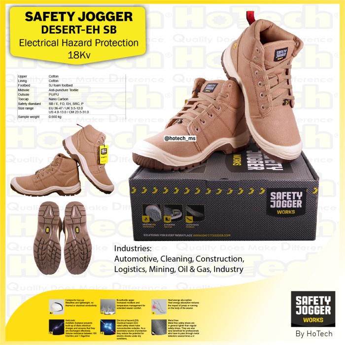 Jual Sepatu Safety Jogger Electrical Hazard Protection 18KV Desert EH