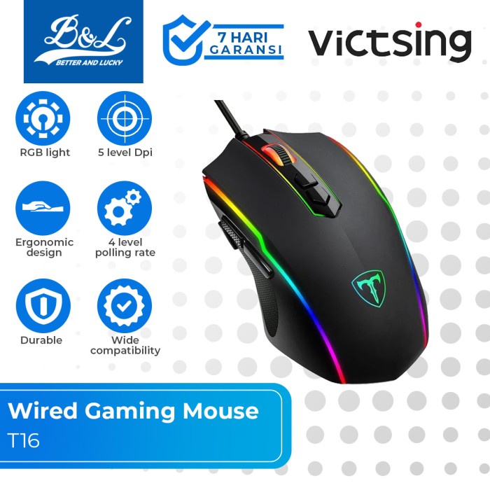 Jual MPOW VICTSING T16 Wired Gaming Mouse RGB Programmable Button