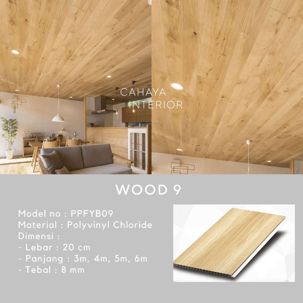 Jual (PPFYB09) PLAFON PVC ELEGAN MOTIF KAYU COKLAT MUDA 8mm | Shopee ...