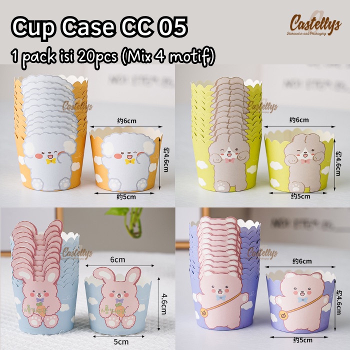 Jual CC 05 Paper Cup Case Alas Kertas Cupcake Muffin Roti Mini Cake Kue ...