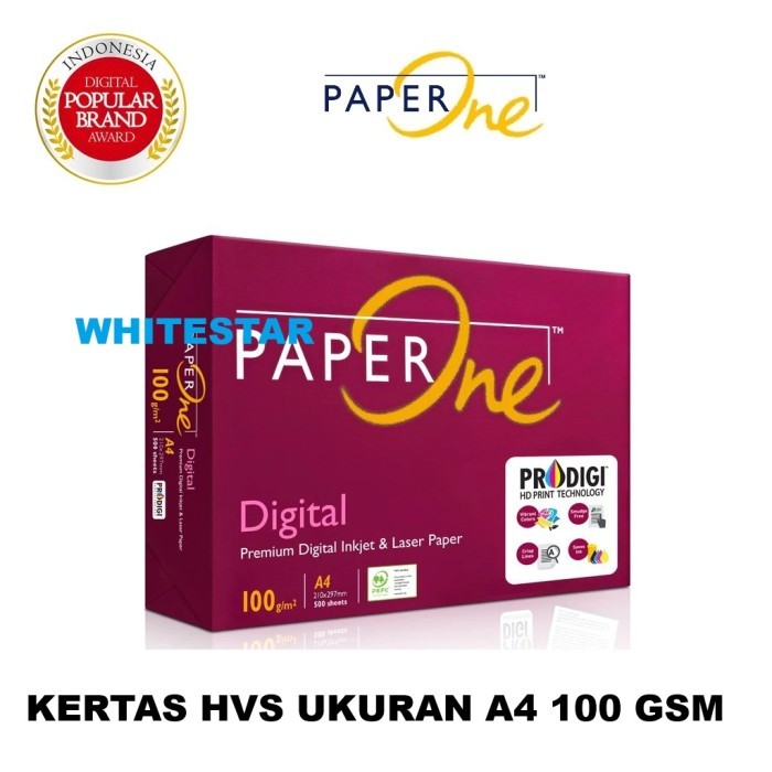 Jual kertas hvs paperone A4 100 gsm paper one - 1 rim (500 lembar ...