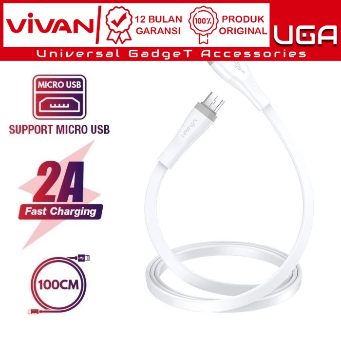 Jual VIVAN Kabel Data Micro USB Android 1m SM100S - ORIGINAL | Shopee ...