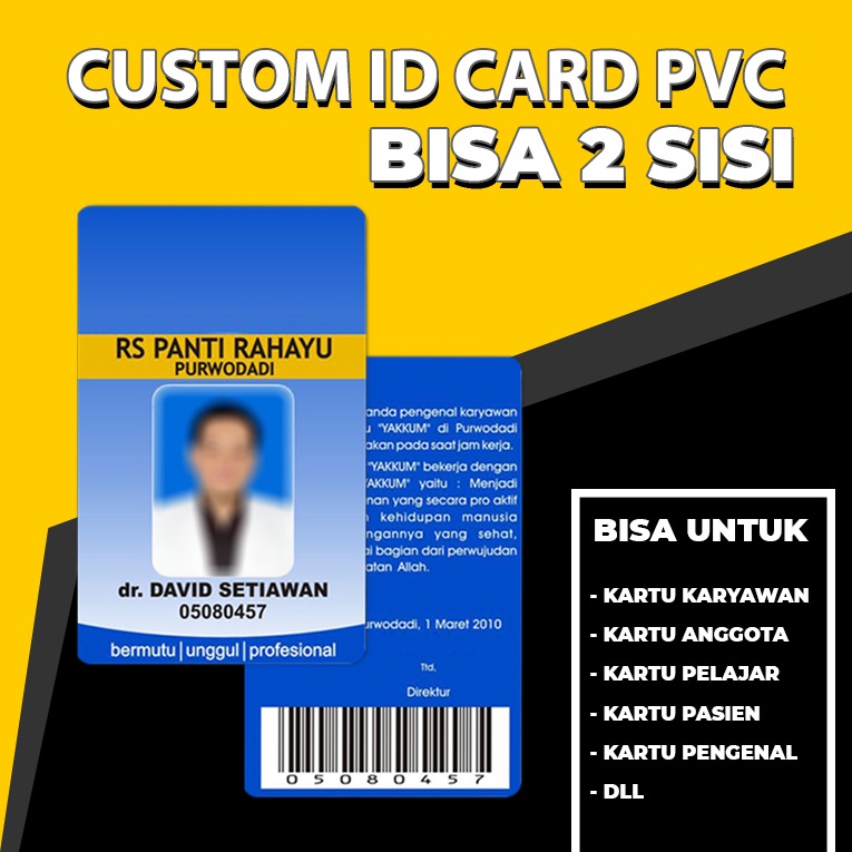 Jual Cetak Id Card Plastic Pvc Kartu Member Id Card Karyawan 2