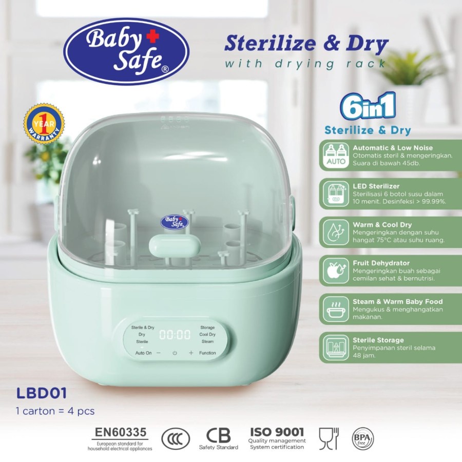 Jual BABY SAFE STERILIZER & DRY WITH RACK LBD01 / STERILIZER | Shopee ...