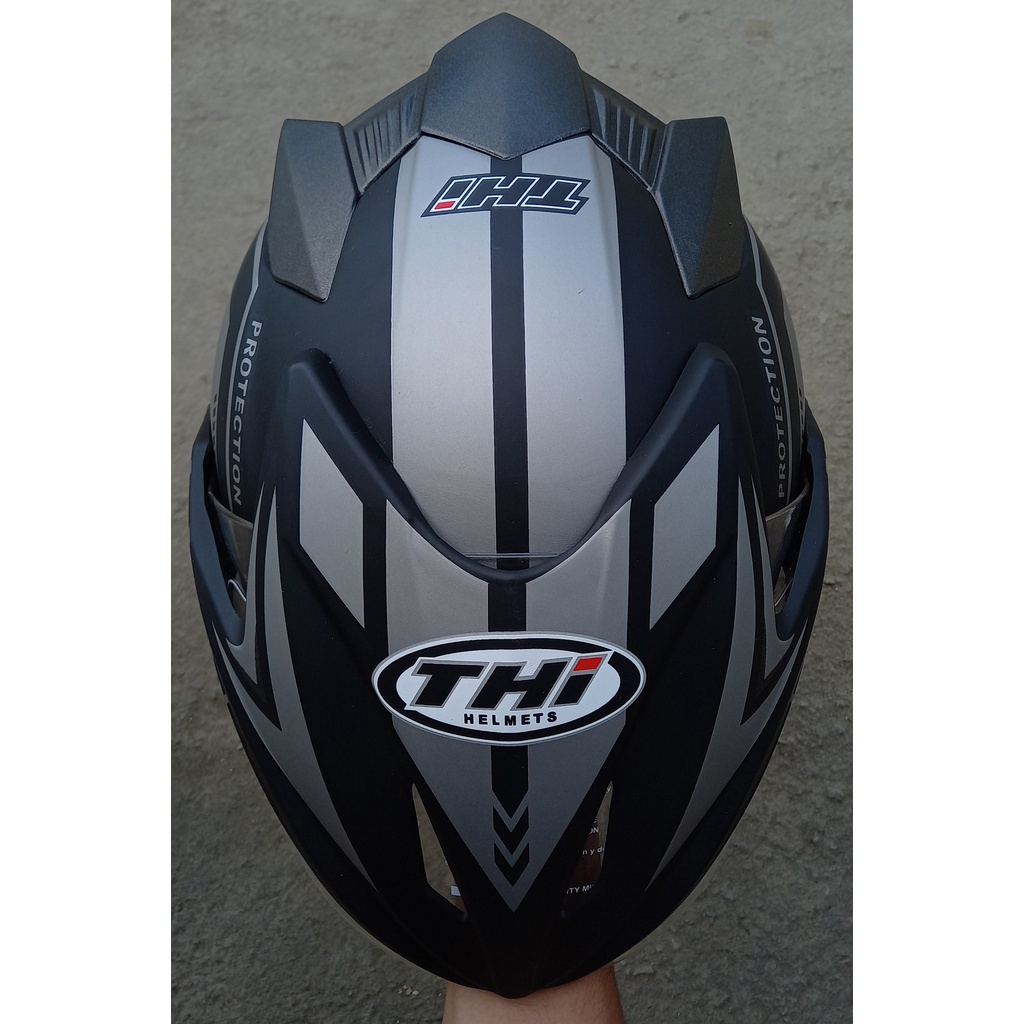 Jual Helm Half Face Terlaris Helm THI Veloce Dark Grey Series SNI