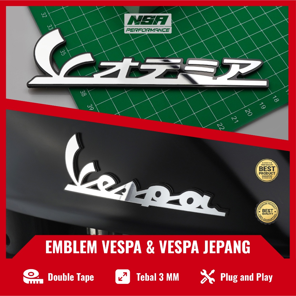 Jual Nsa Emblem Vespa Set Stiker Vespa Timbul D Logo Vespa D Japan