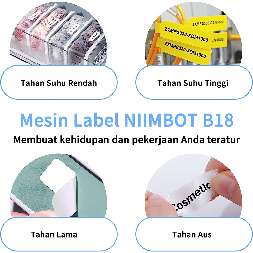 Jual NIIMBOT N1 Label Cable Sticker Paper, Tahan Air Dan Tahan Minyak ...
