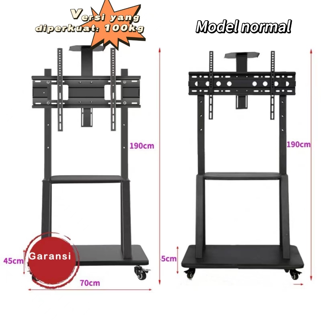 Jual Khamaja Bracket Standing TV roda dorong LED TV 32 Inci - 75 Inci ...