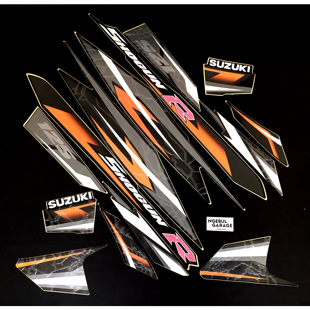 Jual Stiker Shogun R 125 Striping SUZUKI PINK ORANGE ABU PUTIH HITAM ...