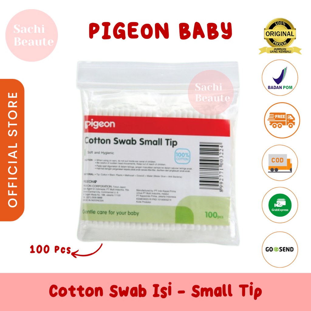 Jual PIGEON Cotton Swab Isi 100 Pcs Cotton Buds Pigeon Baby 100