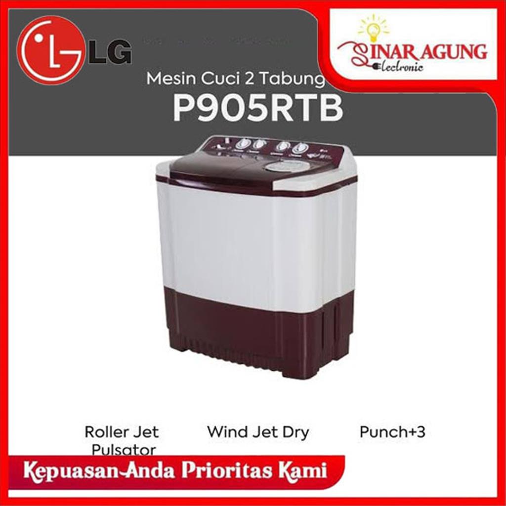 Jual LG MESIN CUCI 2 TABUNG P9050R / P9050RTB P 9050R [9KG] 100% ORI ...