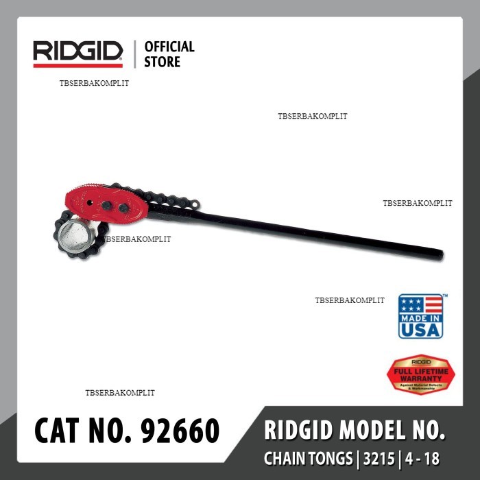 Jual RIDGID Tong. Chain Pipe Wrench Double end-3215 4-18 Inch-92660 ...