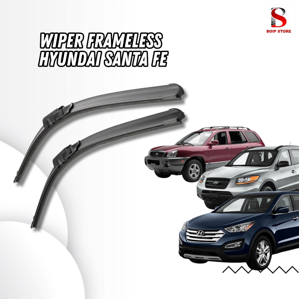 Jual 1 SET (2 PCS) Wiper Hyundai Santa FE Model Frameless Tanpa Rangka
