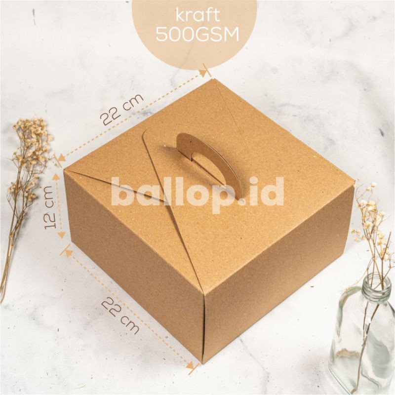 Jual Kraft Cm Kotak Box Pegangan Handle Kemasan Packing Cake