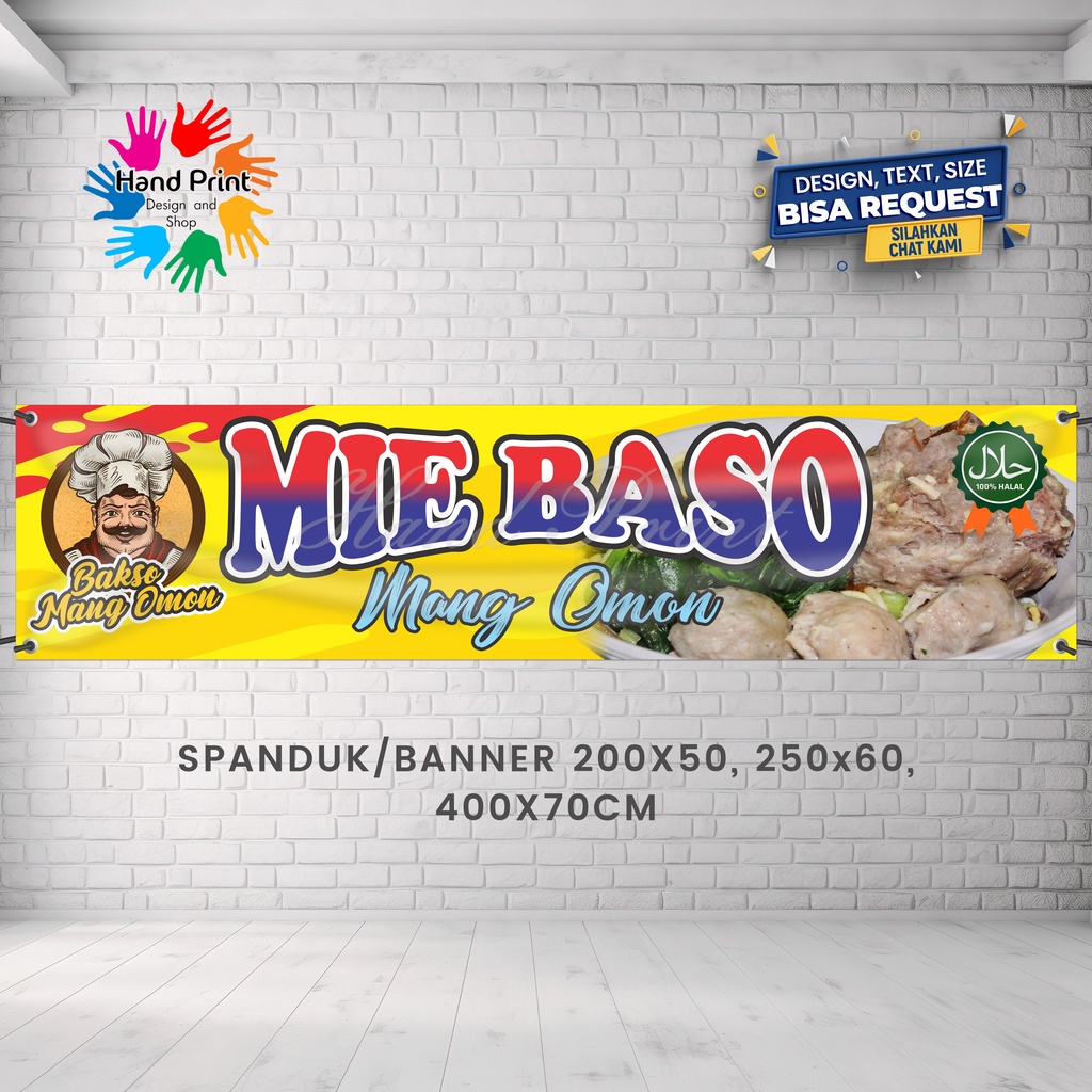 Jual Spanduk Banner MMT Mie Ayam Bakso Fried Chicken Seblak Empek Empek Sosis Bakar Tahu