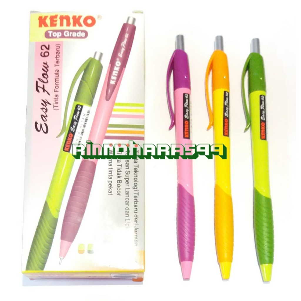 Jual PULPEN / PENA KENKO EASY FLOW 68 BLACK/ BALLPOINT HITAM ORIGINAL ...