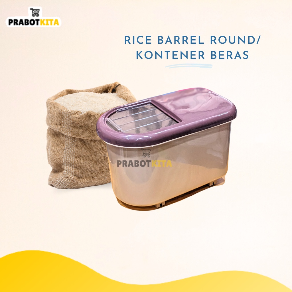 Jual Rice Barrel Round Tempat Beras 10 kg / Dispenser Tempat ...