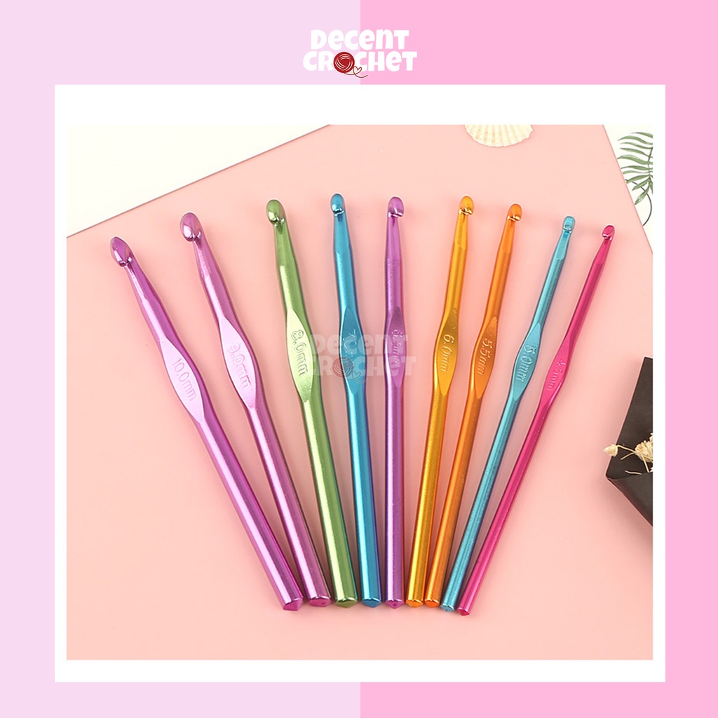 Jual Decent Crochet - Jarum Rajut Crochet Hook Hakpen Rajut Alumuniun ...