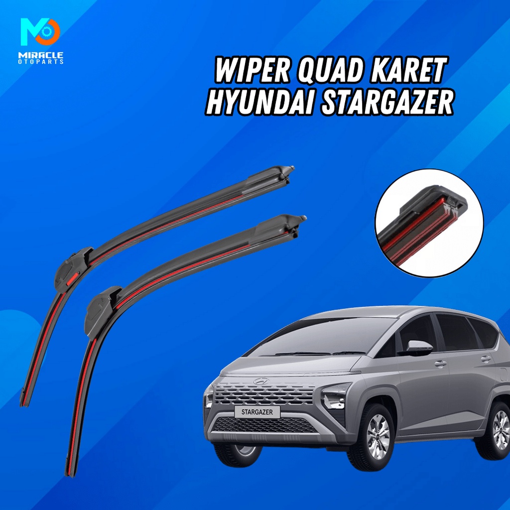 Jual Wiper Mobil Quad Blade Hyundai Stargazer Frameless Tanpa Rangka Besi Set Kiri Dan Kanan