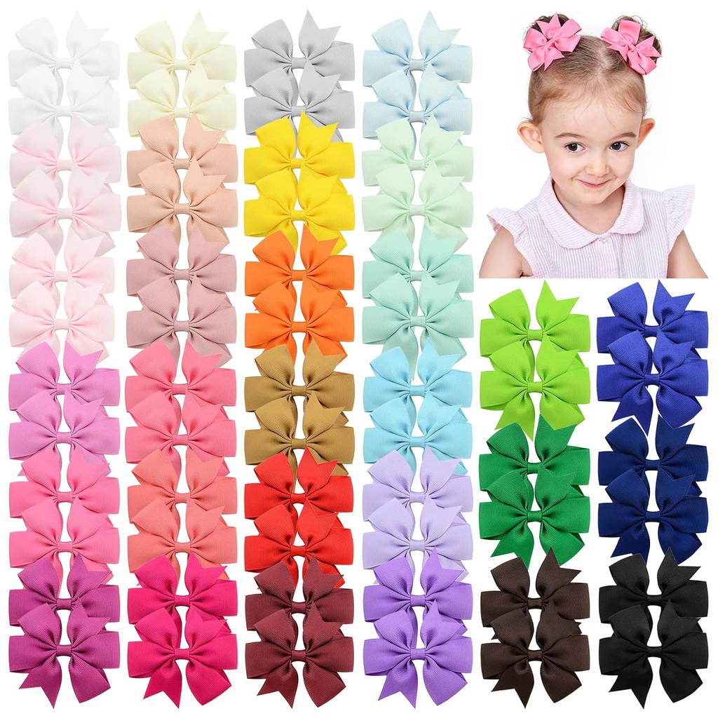 10pcs Set Baby Girl Purple Large Flower Print Bow Knot Hair Clip Birthday Gift | UK