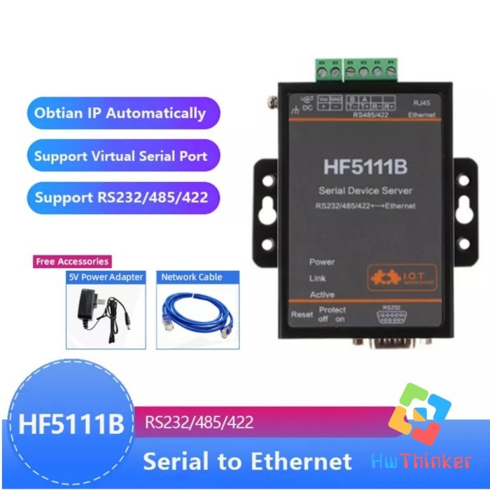 Jual HF5111B HF-5111B Serial RS232/RS485/RS422 To Ethernet Modbus ...