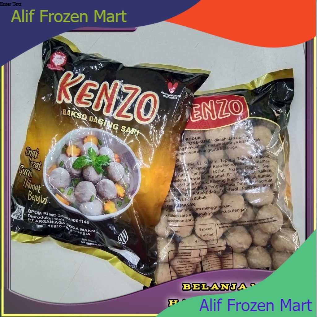 Jual Bakso Daging Sapi Kenzo Gr Halal Bakso Enak Isi Butir Alif Frozen Mart