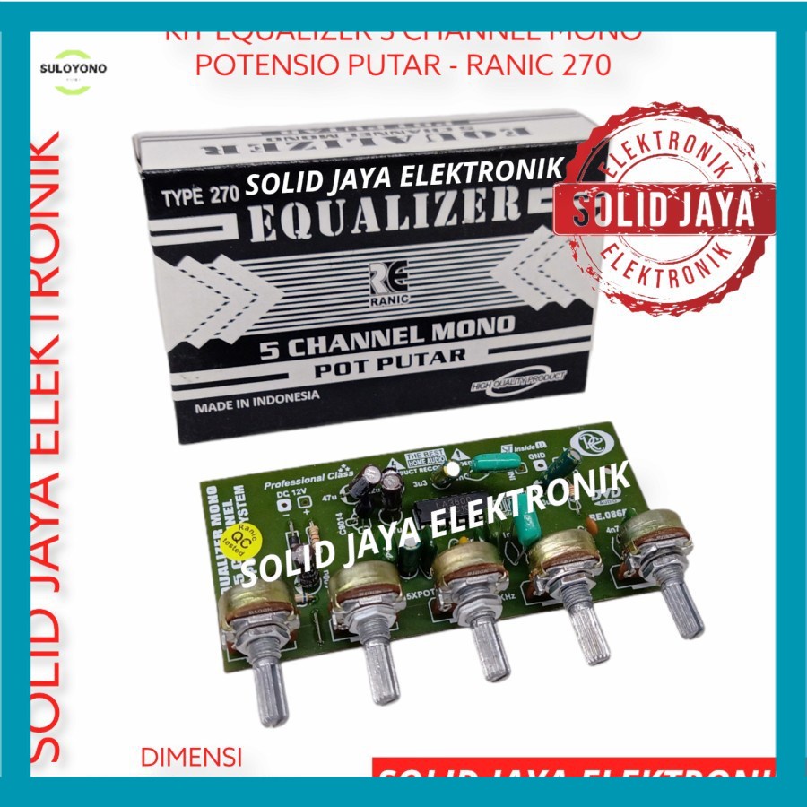 Jual KIT EQUALIZER 5 CHANNEL MONO CH POTENSIO PUTAR EQUALISER EKUALIZER
