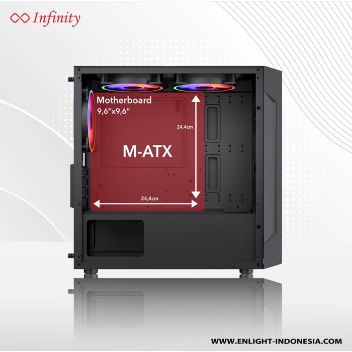 Jual Case Enlight INFINITY TWINS V2 Mini Tower Micro-ATX Tempered Glass ...