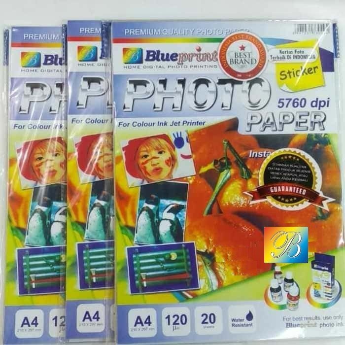 Jual Glossy Sticker Photo Paper A4 120gsm Isi 20 Lembar Kertas ...