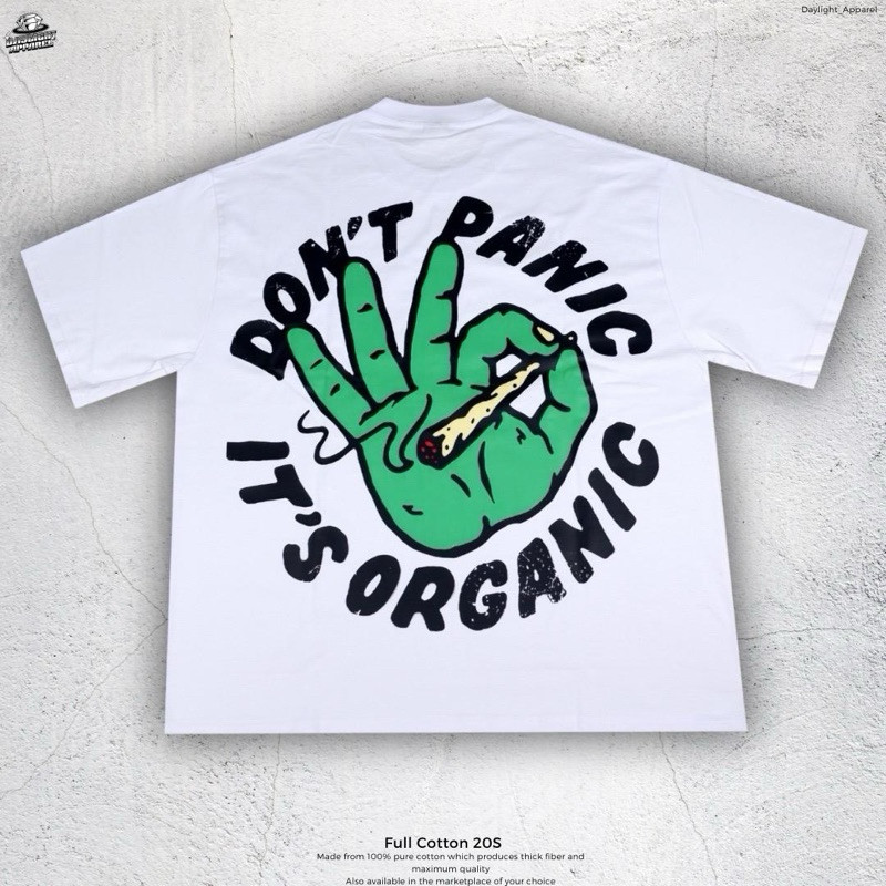 Jual T-Shirt Dont Panic Its Organic - Oversized Boxy Model Black Solid ...