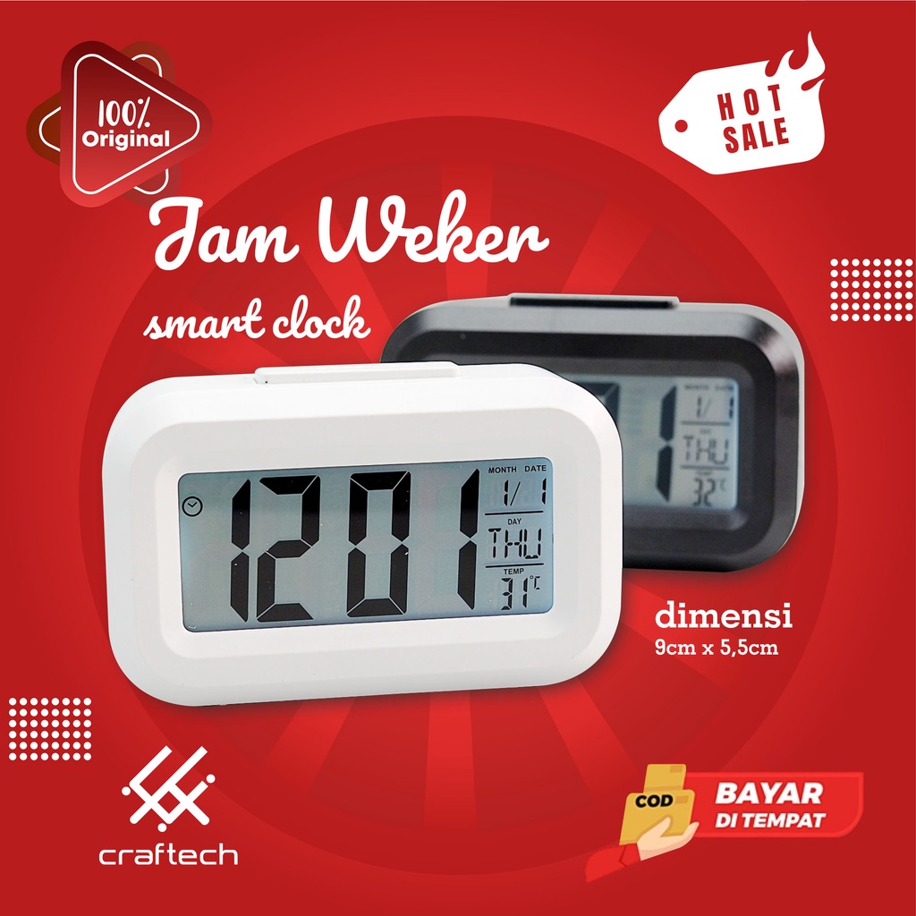 Jual Jam Weker Digital minimalis modern Jam Meja SMART ALARM CLOCK