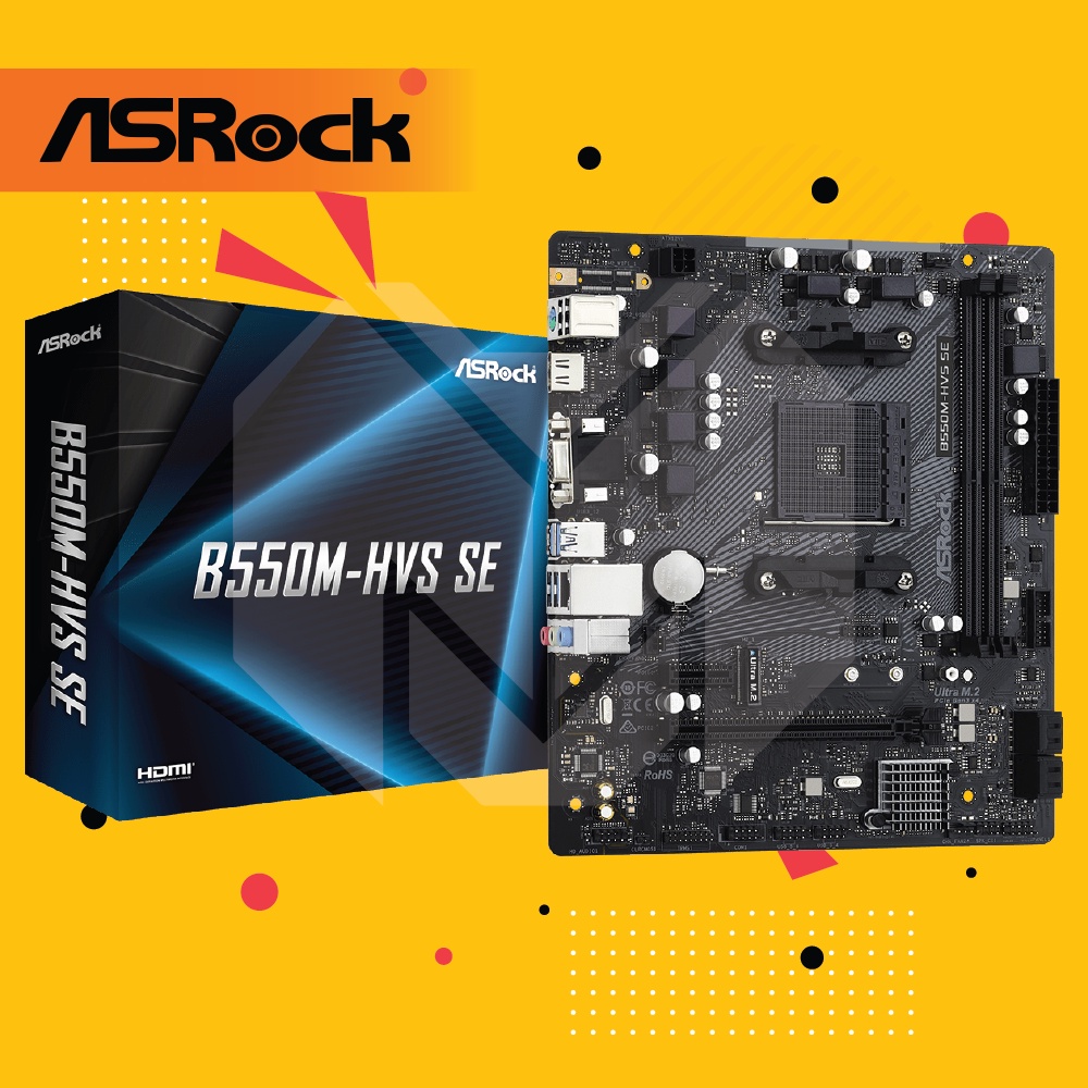 Jual Asrock B550MHVS SE AMD AM4 B550 DDR4 Motherboard Shopee Indonesia