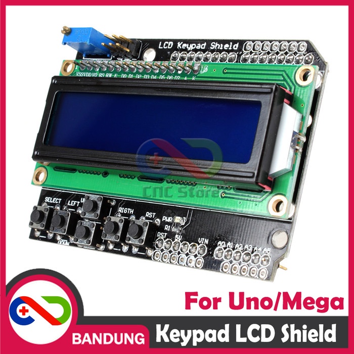 Jual KEYPAD LCD 1602 16X2 BLUE BACKLIGHT SHIELD FOR ARDUINO UNO MEGA ...