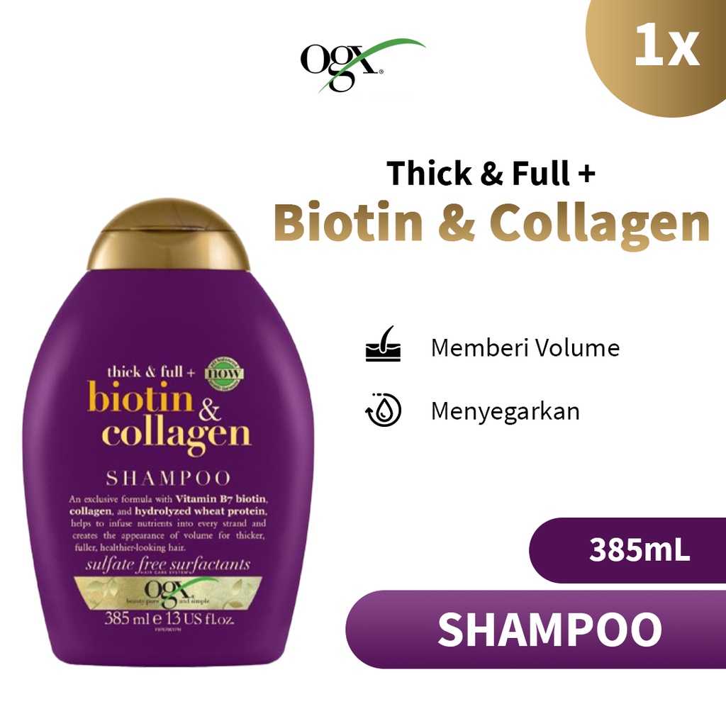 Jual Ogx Ogx Biotin And Collagen Shampooconditioner 385ml Shopee Indonesia 6309