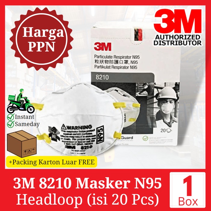 Jual 3M Masker 8210 Particulate Respirator N95 (1 Box isi 20 Pcs ...